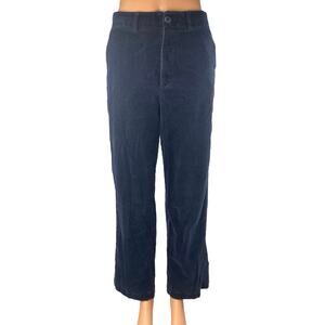 Uniqlo Women's Black Velvet Velour High Waisted Straight Trousers Pants Size 27